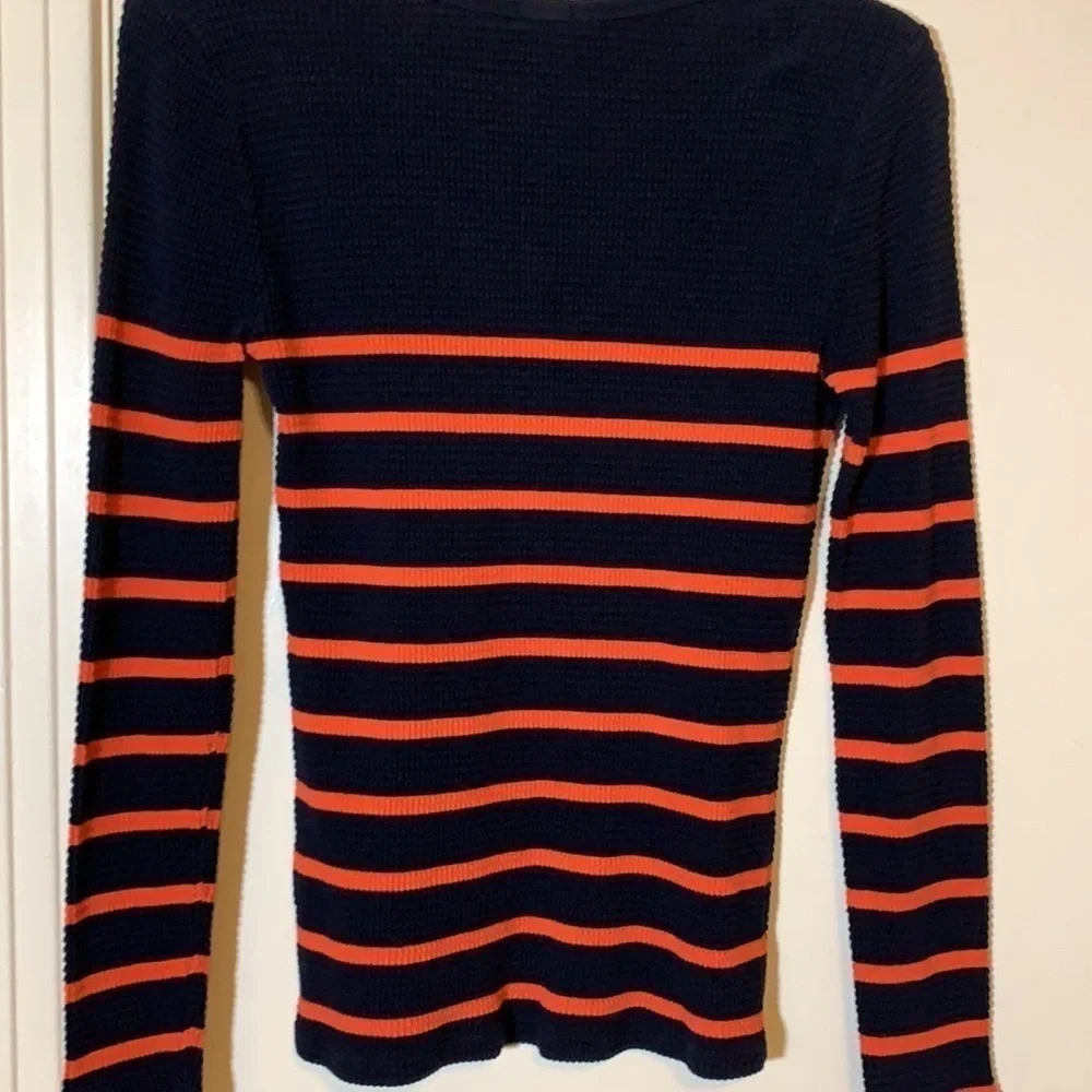 J Crew Cotton Waffle Henley Style Top, XS
